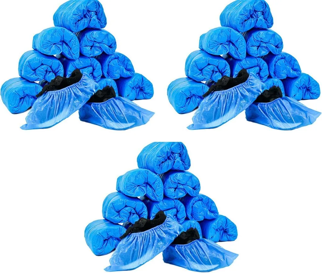Copriscarpe Monouso Blu Antiscivolo in CPE Spesso - Confezione 300pz