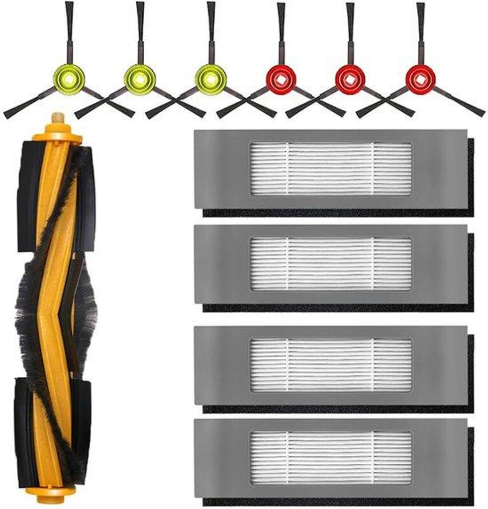 Accessoireset für Ecovacs Ozmo 950 920 N8 Pro N8 Pro+ T8 T8+ T8 AIVI T8 Max T9 T9+ ersetzt 1 Hauptbürste 4 Kärtücher (Schwamm + Filter) 6 Seite...