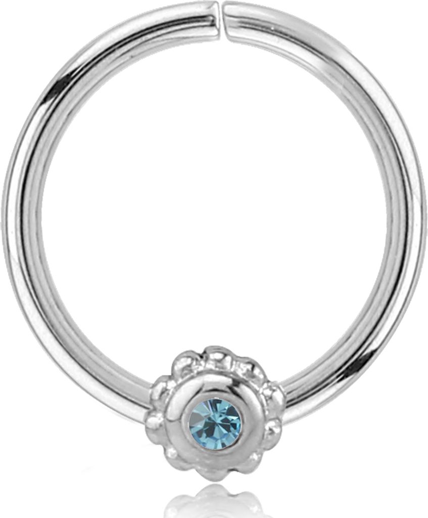 viva-adorno Knorpel Piercing Ring Kristall Ohrpiercing Helix Cartilage Tragus Nasenring 316L Chirurgenstahl verschiedene Farben Z489,Ring 1x silber...