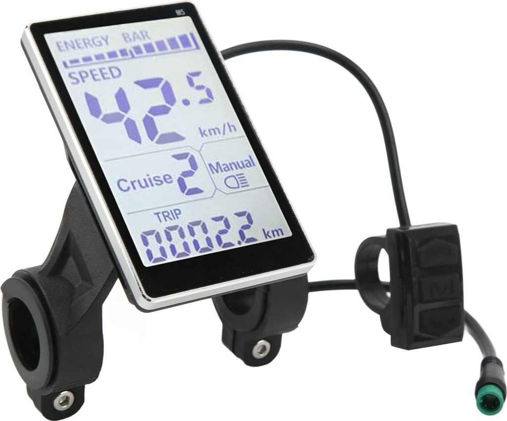 Elektrisches E-Bike-Display, 5-polig, 24 V, 36 V, 48 V, 60 V, Fahrrad-Kilometerzähler, Universal-Scooter-LCD-Bildschirm, 31,8 22,2 mm, Leistungsme...