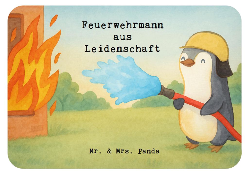 Mr. & Mrs. Panda magnet Feuerwehrmann Leidenschaft Design - Weiß - Geschenk, Freiwillige Feuerwehr, haftmagnet, whiteboardmagnet, Spruch, tafelmag...