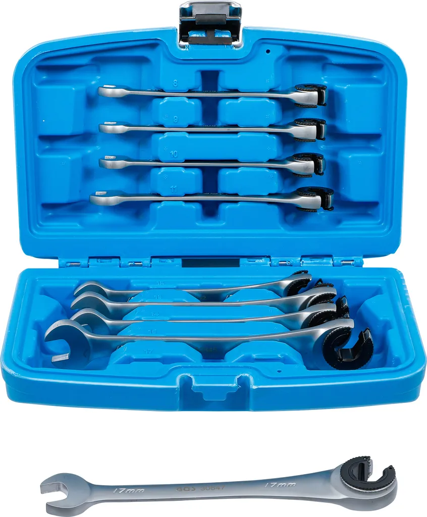 Lot de clés mixtes à cliquet articulées 8 à 17 mm pour serrage rapide