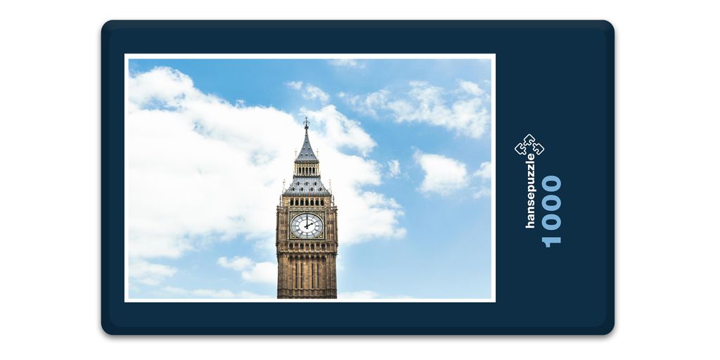 hansepuzzle 13786 - Big Ben Puzzle, 1000 Teile, Gebäude, 60,0 x 46,0cm mit hochwertiger Aufbewahrung, Kartonbox und wiederverschließbarem Beutel