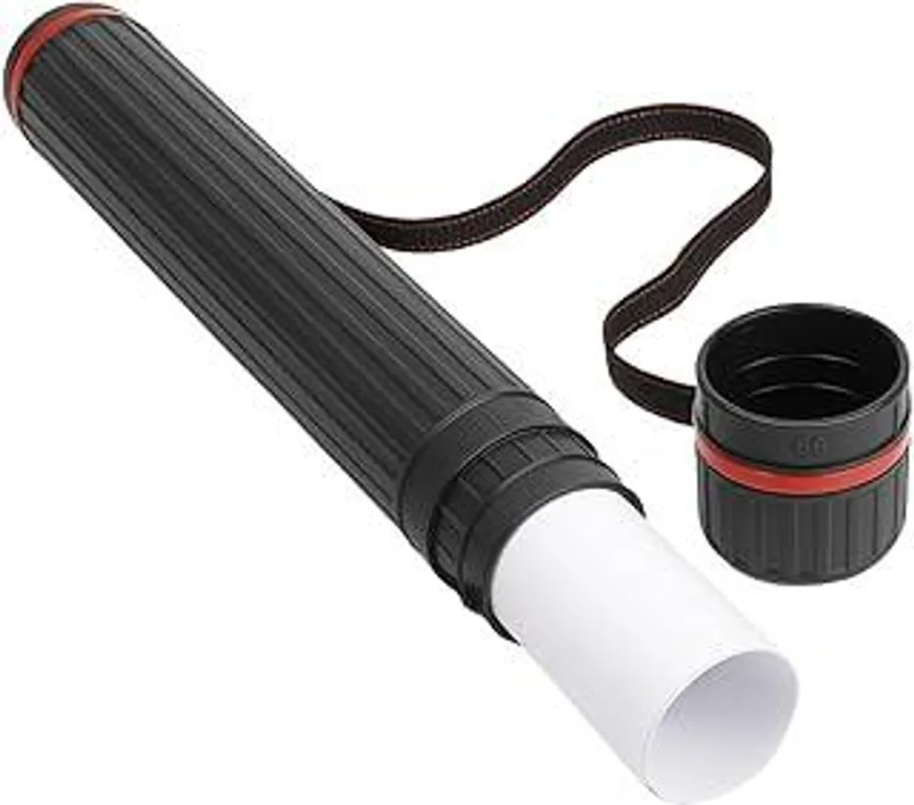 Drake Archery Rotolo telescopico per poster A0, 62–105 cm, diametro 8 cm, rotolo estensibile per il trasporto di disegni e poster, rotolo con tracolla, tubo in plastica per immagini, lavagne a fogli mobili, schizzi - 1