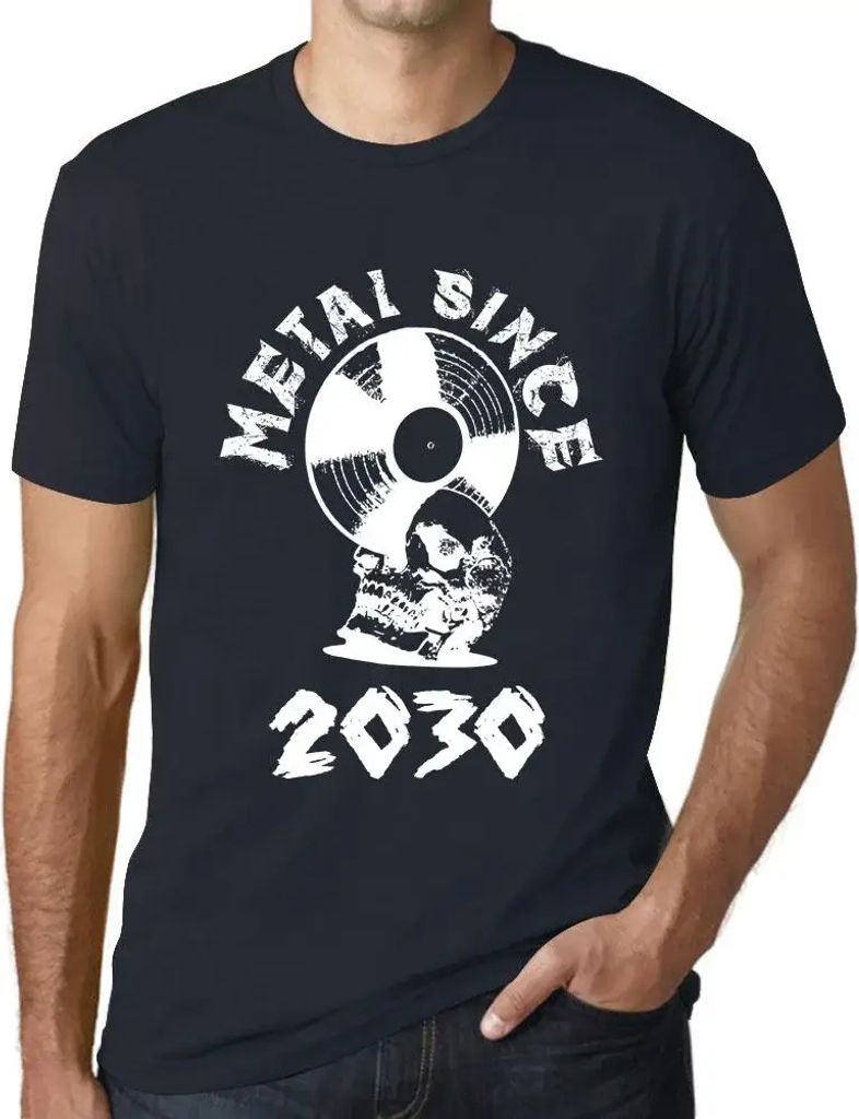 Herren Grafik T-Shirt Metall seit 2030 – Metal Since 2030 – Öko-Verantwortlich Vintage Jahrgang Kurzarm Lustige Druck Geburtstag Geschenk Mann