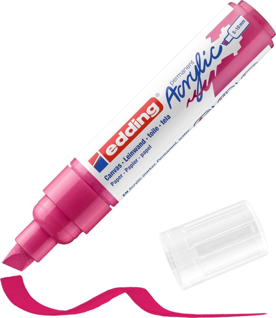 Acrylmarker edding 5000 breit telemagenta Packung mit 5 Stück