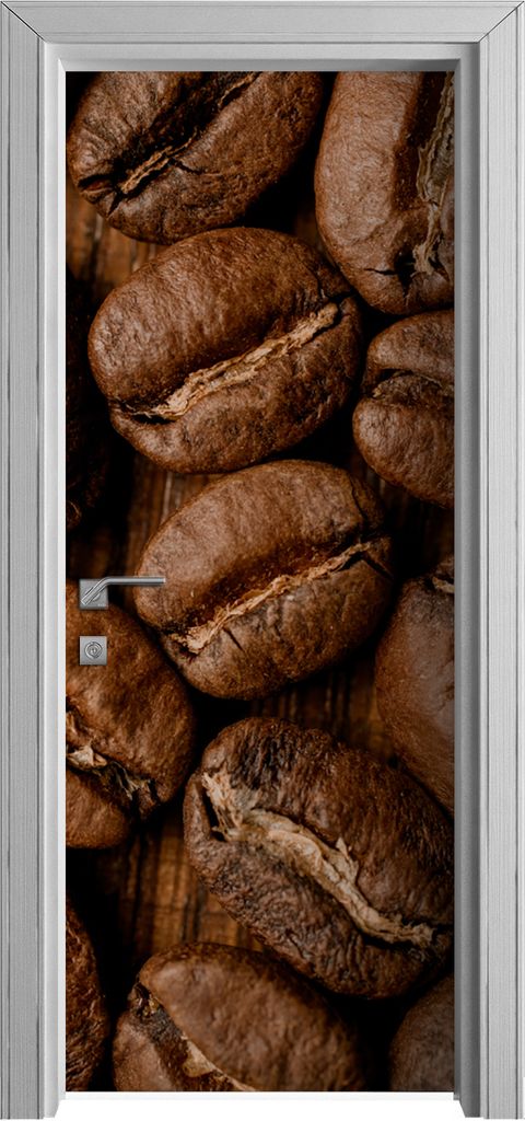 Tür Selbstklebende 80x210 cm Türfolie Türtapete Klebefolie - Kaffee Bohnen Samen