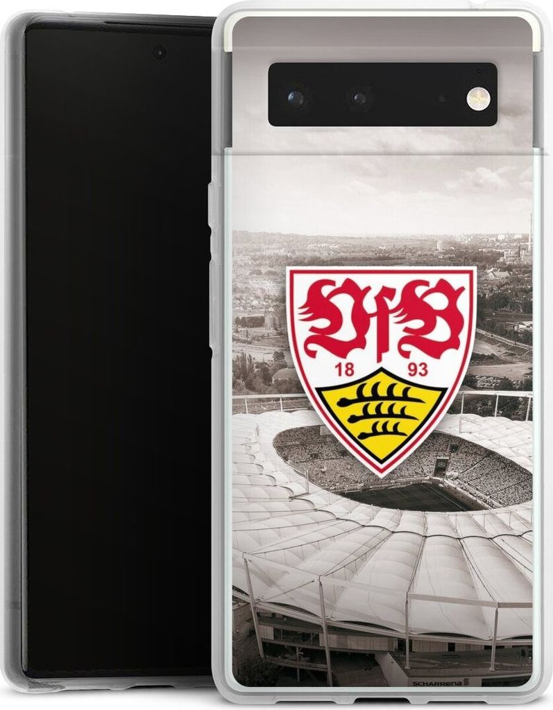 DeinDesign Handyhülle für Google Pixel 6 Silikon Hülle Case Smartphone Schutzhülle Offizielles Lizenzprodukt Stadion VfB Stuttgart