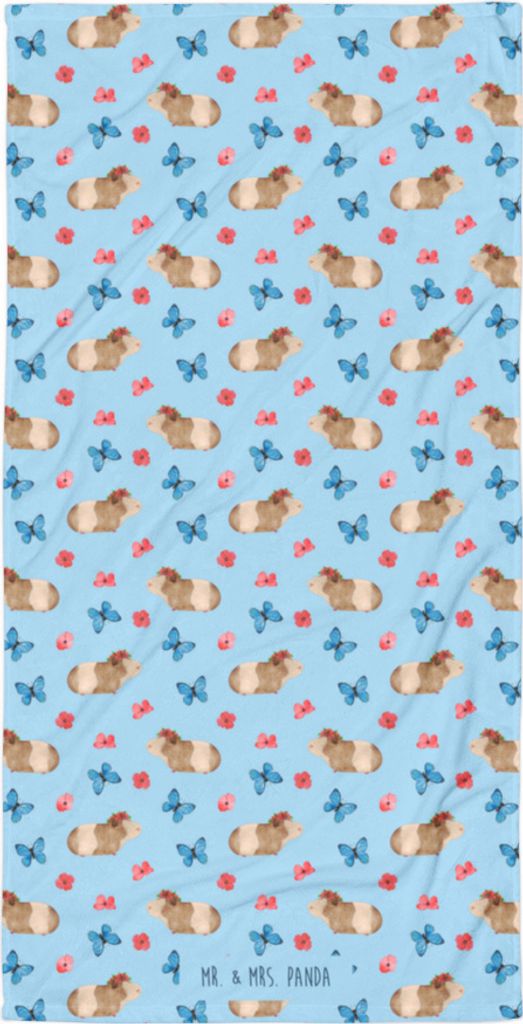 Mr. & Mrs. Panda Badehandtuch Meerschweinchen Weisheit - Blau - Geschenk, Motivation, Lustige Sprüche, Wunderland, Duschhandtuch, Badelaken, Reise...