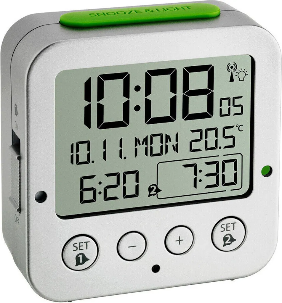 Réveil radio BINGO avec double alarme et grand écran LED rétroéclairé
