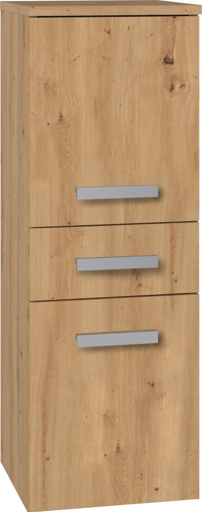 Moderner Badezimmerschrank mit 2 Türen und Schublade in Artisan Eiche, viele Farben