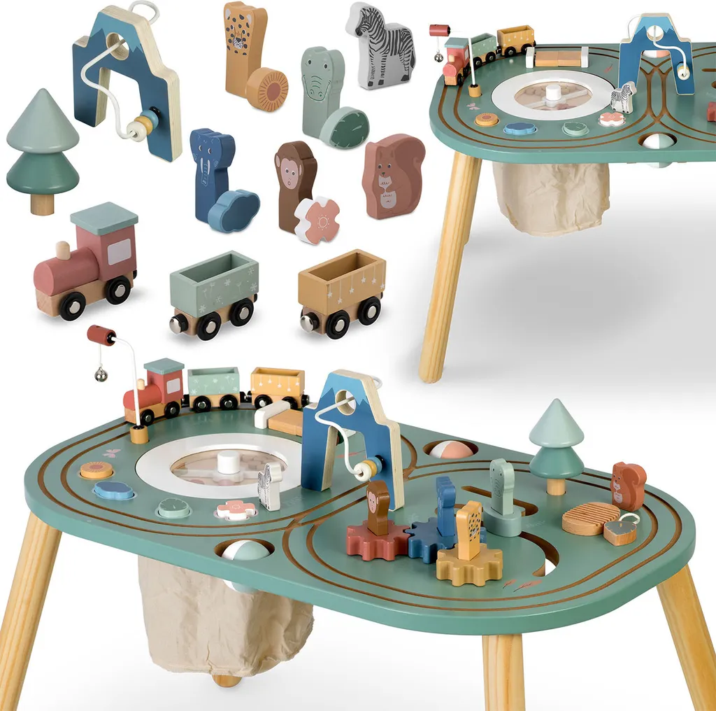 Table de jeu sensorielle Nukido NK-865 avec bacs amovibles et bois massif