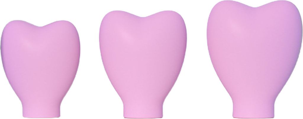 3-teilige Make-up-Pinsel-Abdeckungen, farbig, herzförmig, weich, staubdicht, Silikonhülle zum Schutz der Borsten, tragbar, Schutzhülle für Roug...