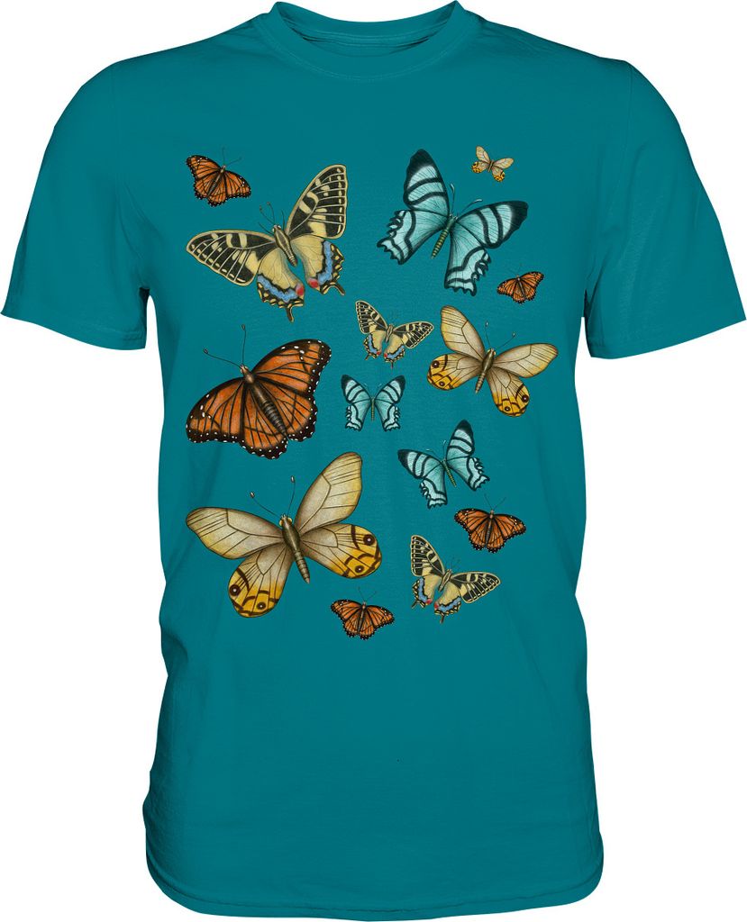 Natur Schmetterlinge T-Shirt – Diva Blue / XL Produktbild 