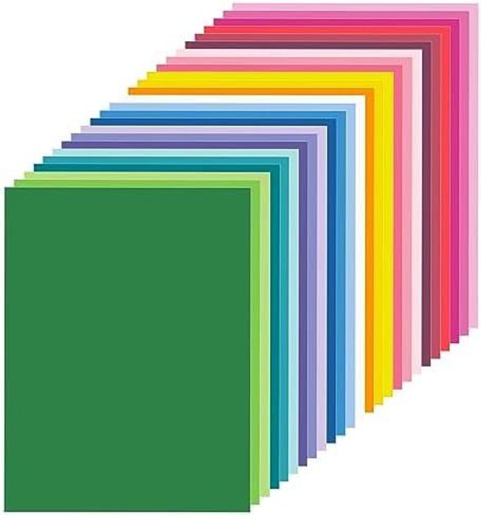100 Blatt - 120g Tonpapier A4 Bunt, Bastelpapier Buntes Papier Druckerpapier Kopierpapier, Origami Papier - 25 Farben