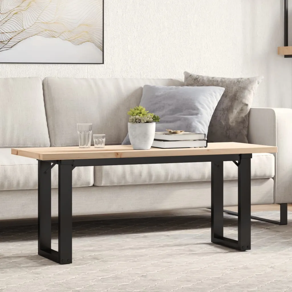 Tavolino Maison Exclusive Pino Massello 110x40 - Base Acciaio O