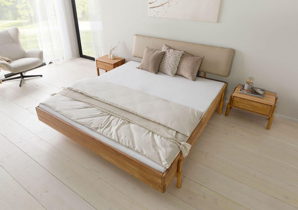 MASSIVMOEBEL24.DE Bett Eiche 200x200x94 natur geölt, Produktbild 