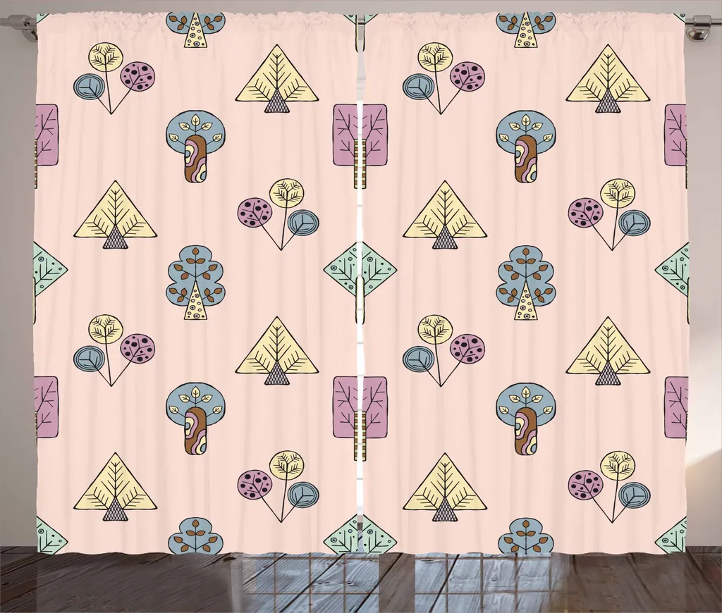 ABAKUHAUS Tenda Rustica Astratta con Alberi - Arredo Camera 280x245 cm