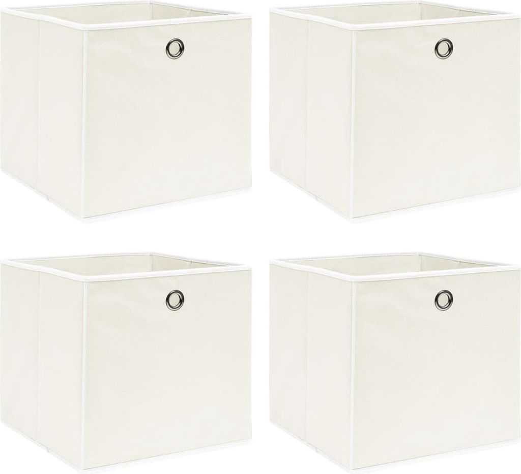 Aufbewahrungsboxen 4 Stk. Weiß 32x32x32 cm Stoff