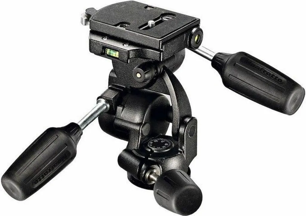 Tête 3-Way Manfrotto en Aluminium avec Plateau Rapide pour Appareil Photo