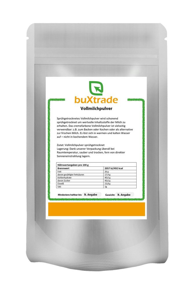 Vollmilchpulver 2 kg | sprühgetrocknet | Milchpulver Produktbild 