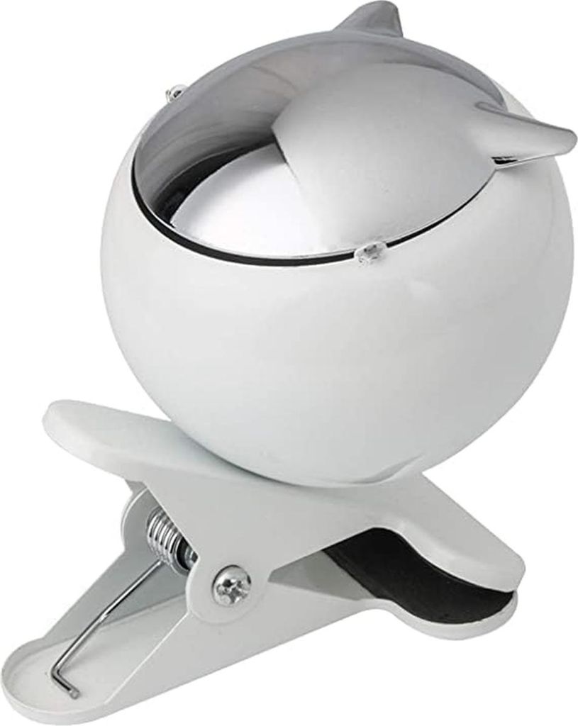 Tragbarer Camping Aschenbecher, wetterbeständig, kugelförmig mit Klappdeckel, klemmbar, windgeschützt, leicht entleerbar, für Balkon, Garten, O...