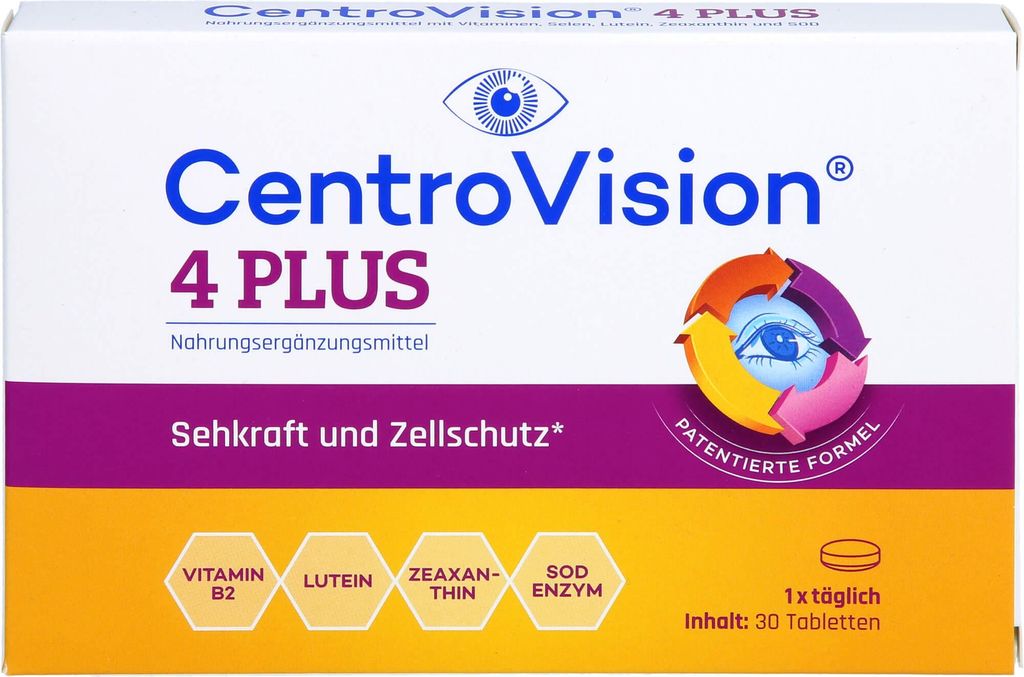 Tablety CentroVision 4 Plus pro ochranu zraku a buněk, 30 Obrázek produktu 