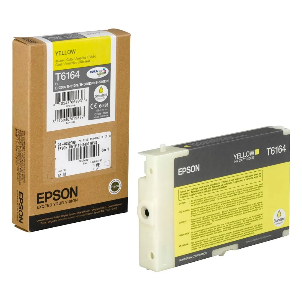 Epson T6164 Cartouche Jaune 53ml pour Impressions Bureautiques T616400