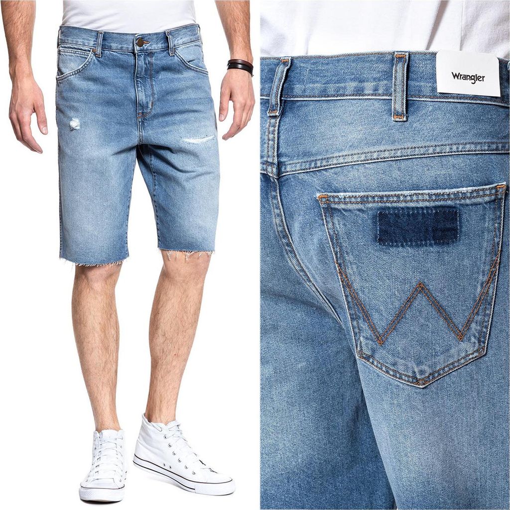 WRANGLER Herren, Shorts DENIM SHORT, Regular fit, W30, Blau, kurze, hosen,