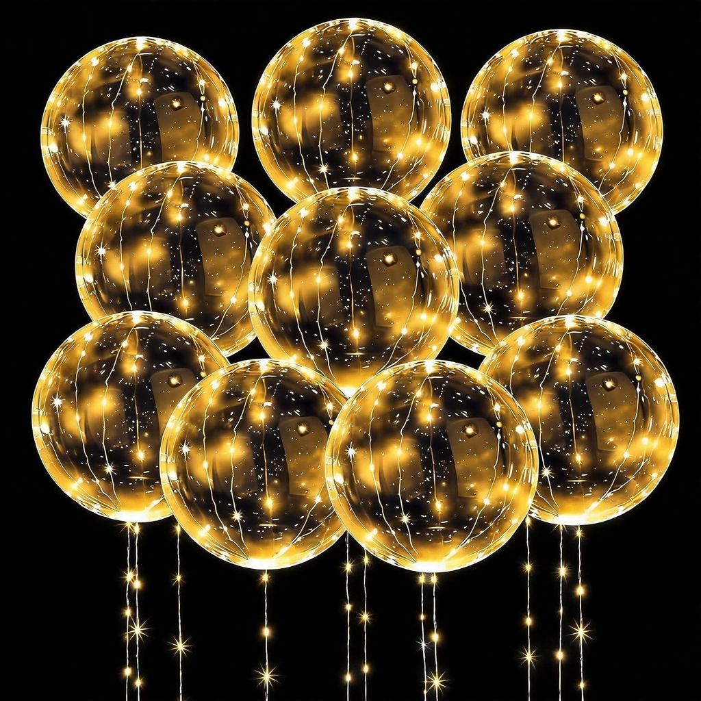 Bobo-ballonnen met ledverlichting - 10 stuks - 50 cm - Productafbeelding 
