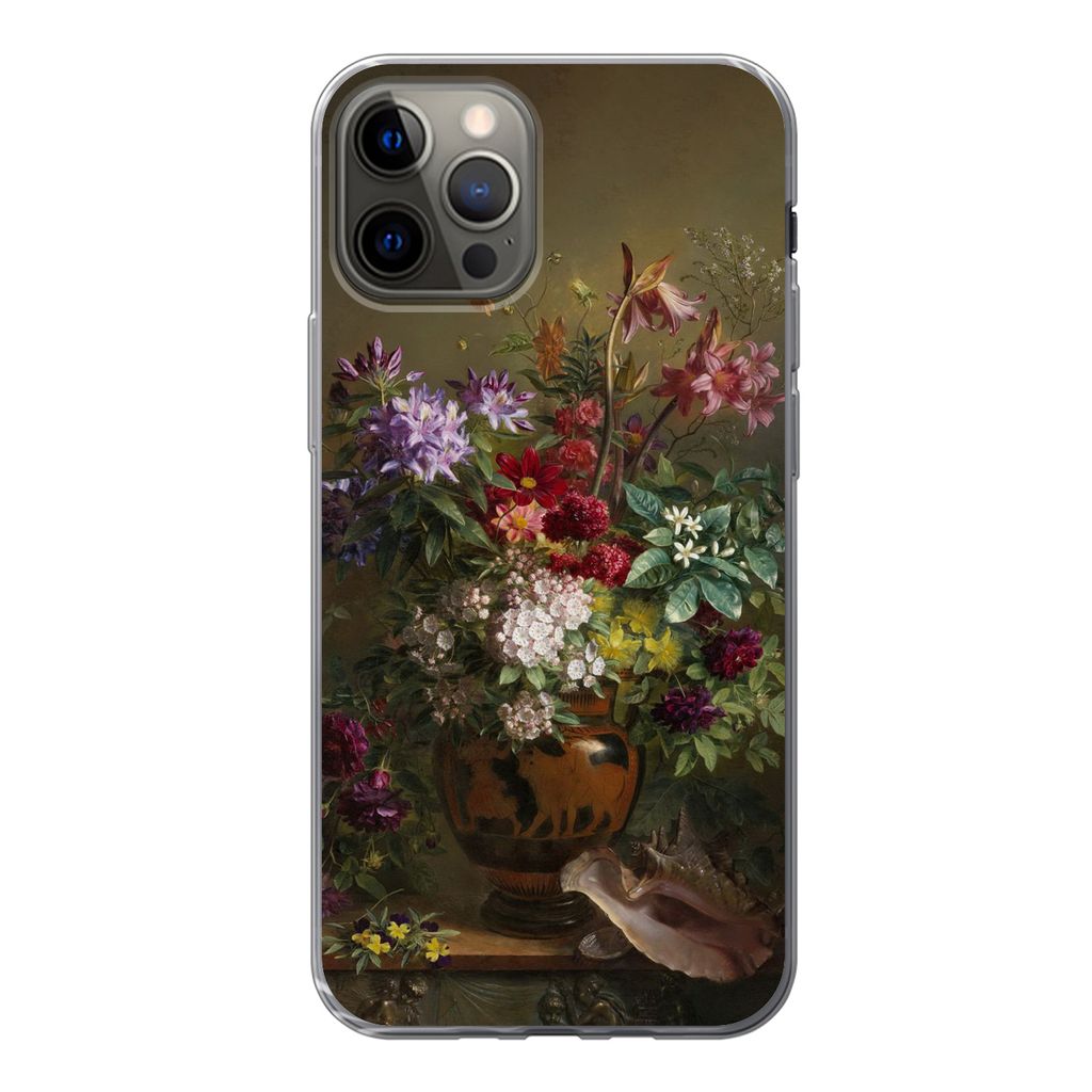 MuchoWow Handyhülle Schutzhülle Hülle für iPhone 13 Pro Stilleben mit Blumen in einer griechischen Vase - Alte Meister - Kunst Silikon Softca...