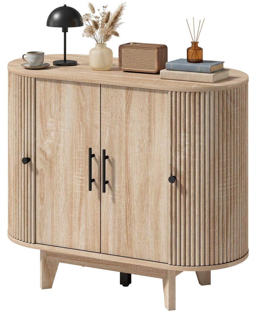 Wohnzimmer-Sideboard, ovales Aufbewahrungsm?bel mit 4 Produktbild 