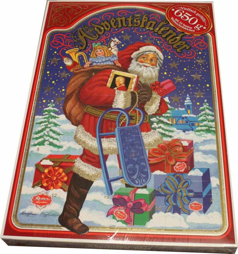 Reber Adventskalender mit einzelnen Pralinen aus Schokolade Produktbild 