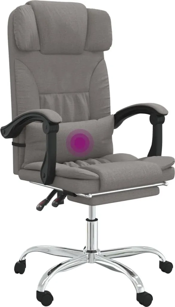 Poltrona Ufficio vidaXL Massaggio Tessuto Taupe | Design d'Interni