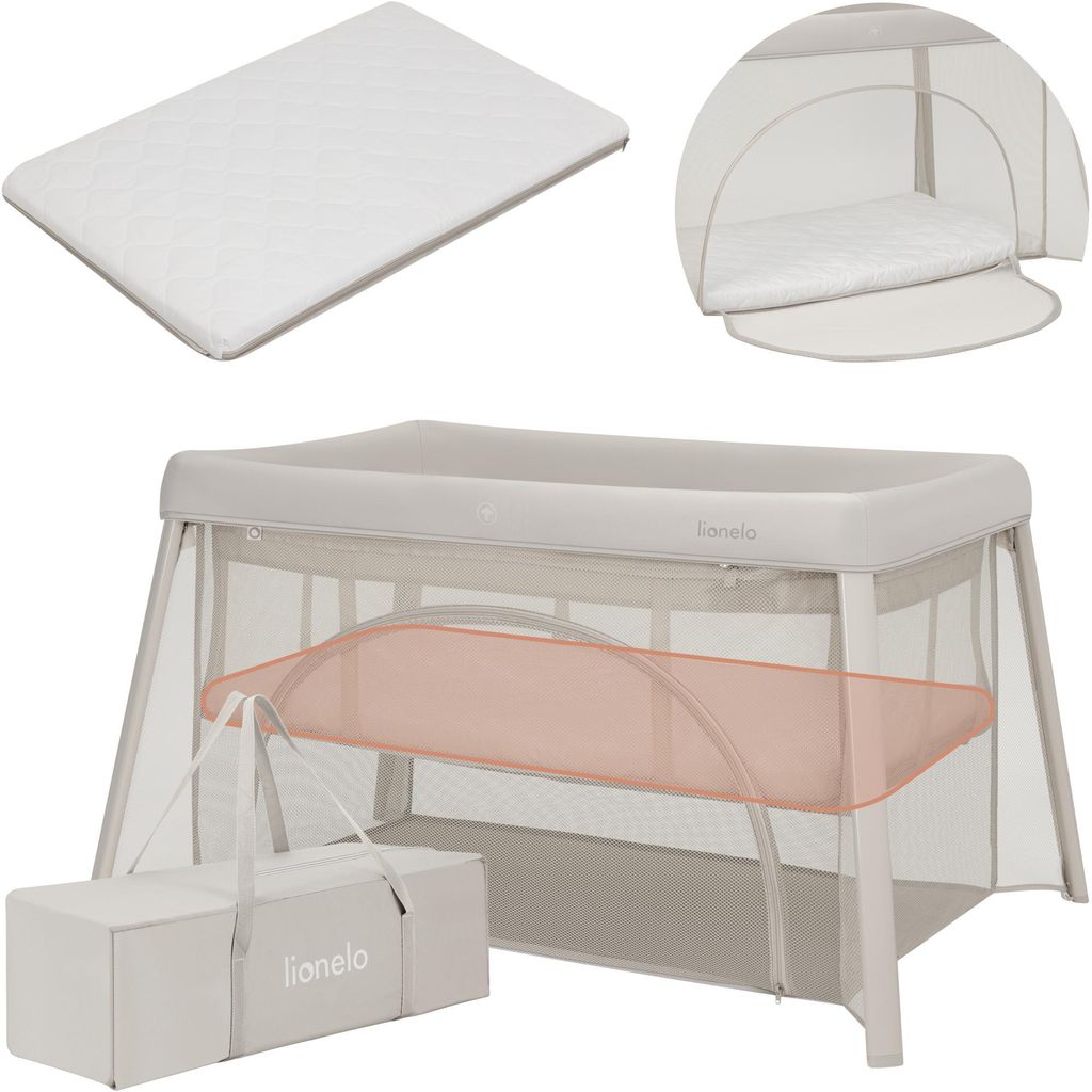 Lit de voyage Lionelo Mila 2 en 1 pliable avec matelas et Image du produit 