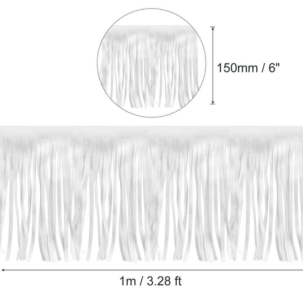 1 Yard 15cm Kunstleder Fransenband Doppelseitige Leder N?htassel Fransen fš¹r DIY N?hen Kleid Handwerk Rock Dekoration, Wei?