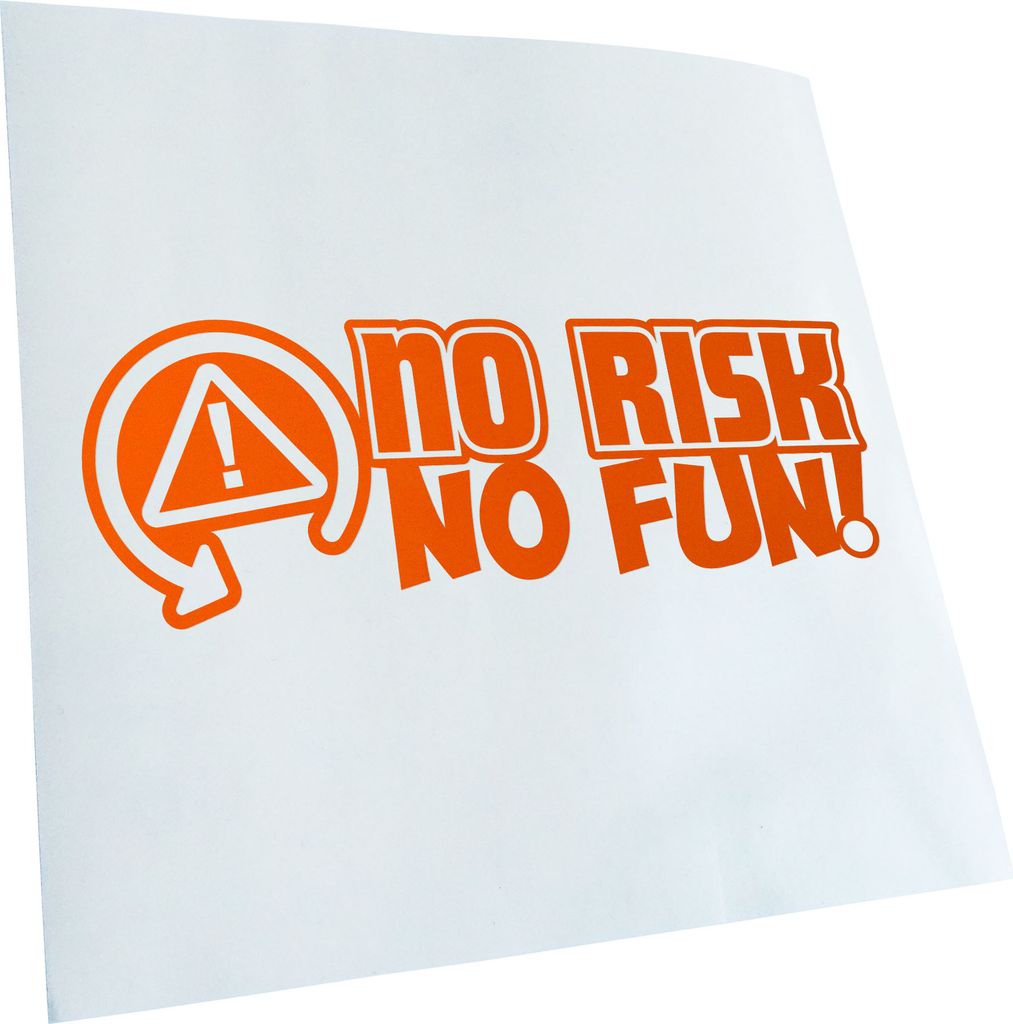 Kiwistar - Autoaufkleber - No Risk No Fun Racing Rennsport Auto Heckscheibenaufkleber - Aufkleber für Auto Kfz Fahrrad, LKW, Truck Mofa