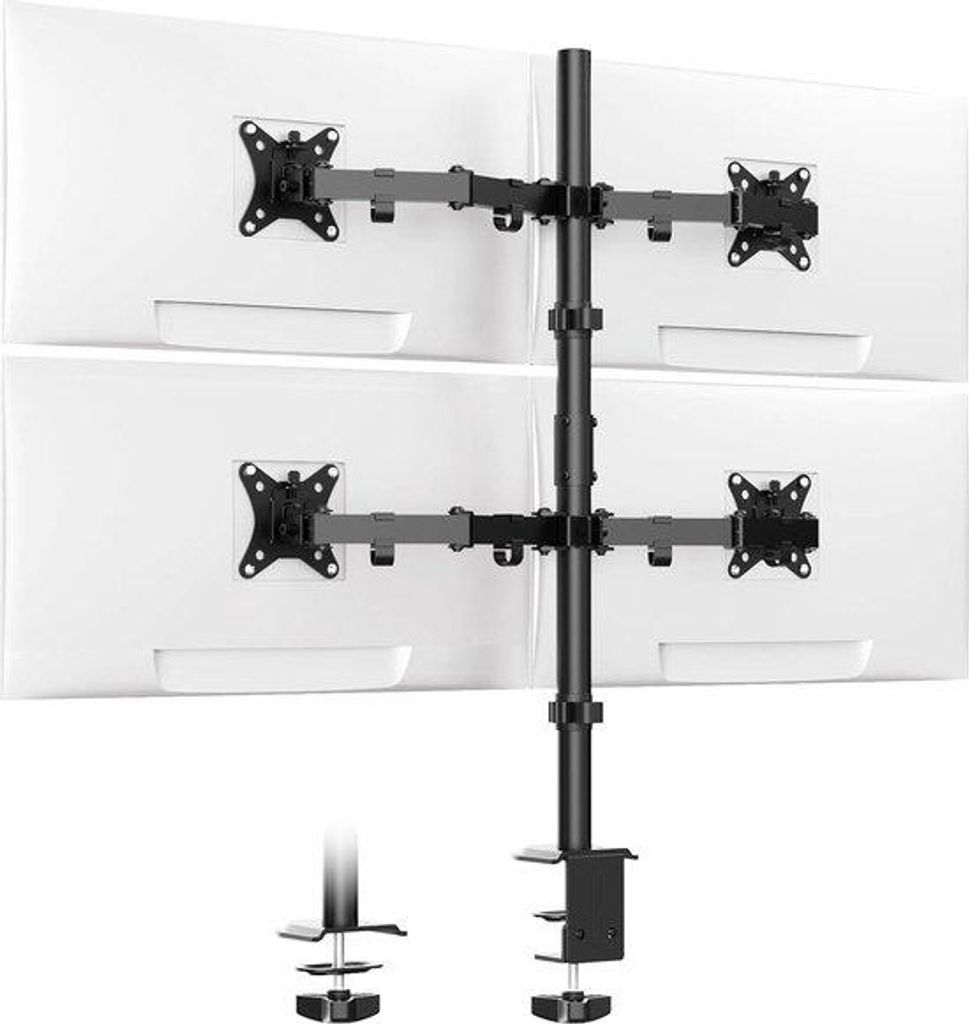 Vier-Monitor-Arm - für Bildschirme von 17-32 Zoll - schwenk- und drehbarer Monitorarm - 4 Monitore - Tragfähigkeit 9 kg pro Arm - VESA 75 x 75/10...