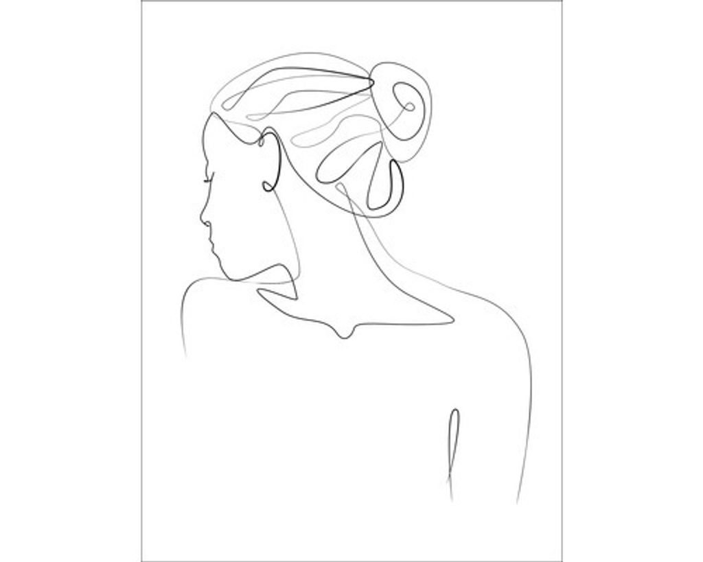Glasbild Line Art Back View II 60x80 cm