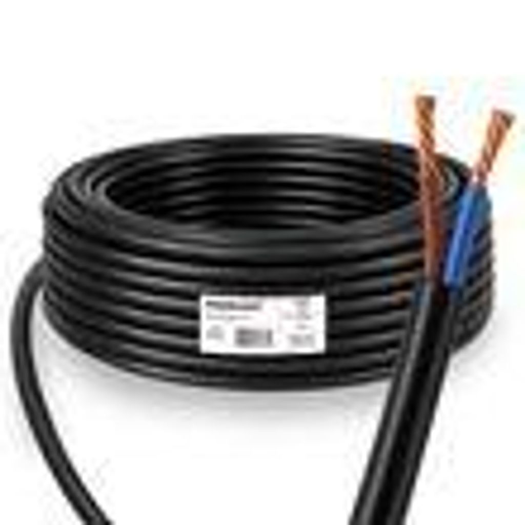 PremiumX Schlauchleitung H05VV-F 2x1 mm² 100 Meter flexible Anschlussleitung PVC