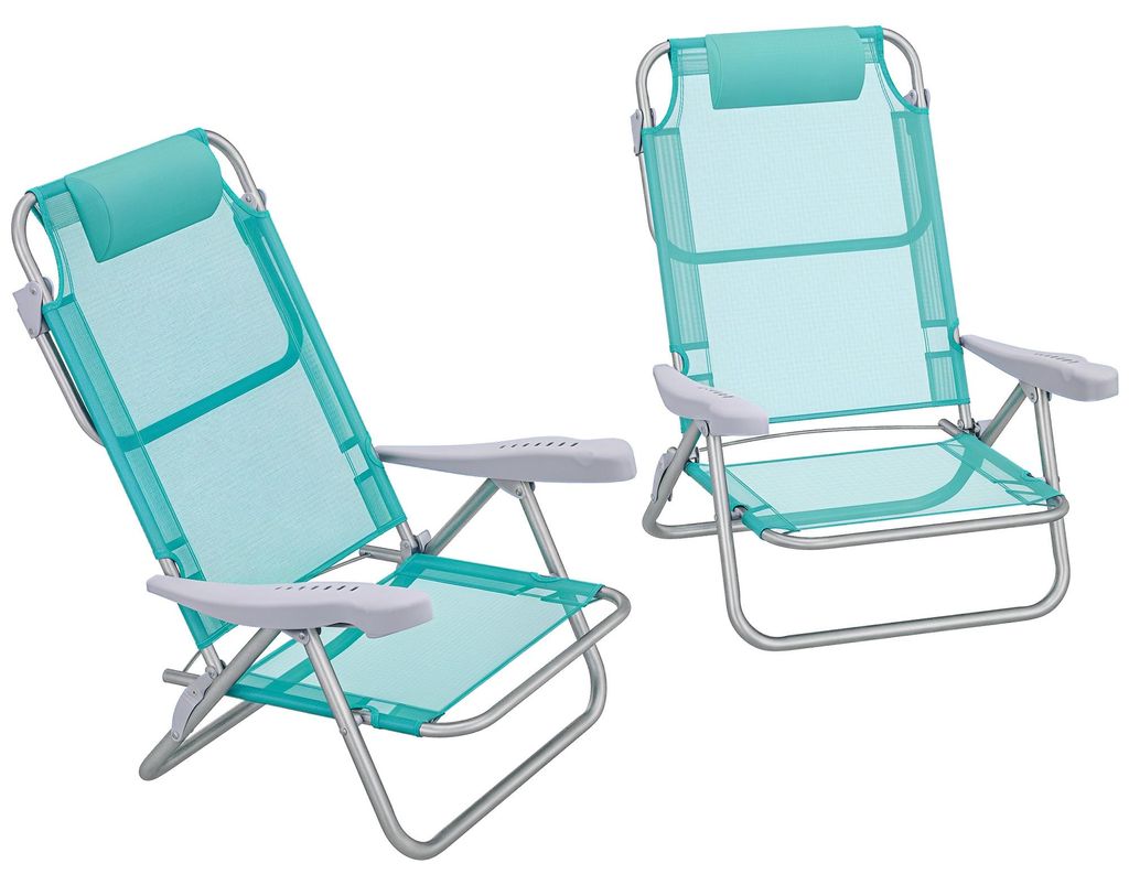 Outsunny 2er Set Campingstühle Faltstuhl mit 6-fach Produktbild 