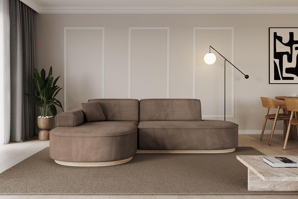 ALTDECOR Ecksofa in L-Form MARI-L1-v1 - 243x171x83 cm Braun - Corner Sofa Bett Eckcouch Couch Wohnlandschaft Cauchsofa
