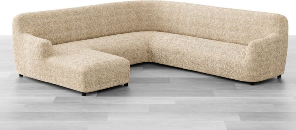 Bestcovers U Linke Ecke Abdeckung - hypoallergener Mikrofaserbezug, reinigt und schützt Möbel länger (beige, U left corner)