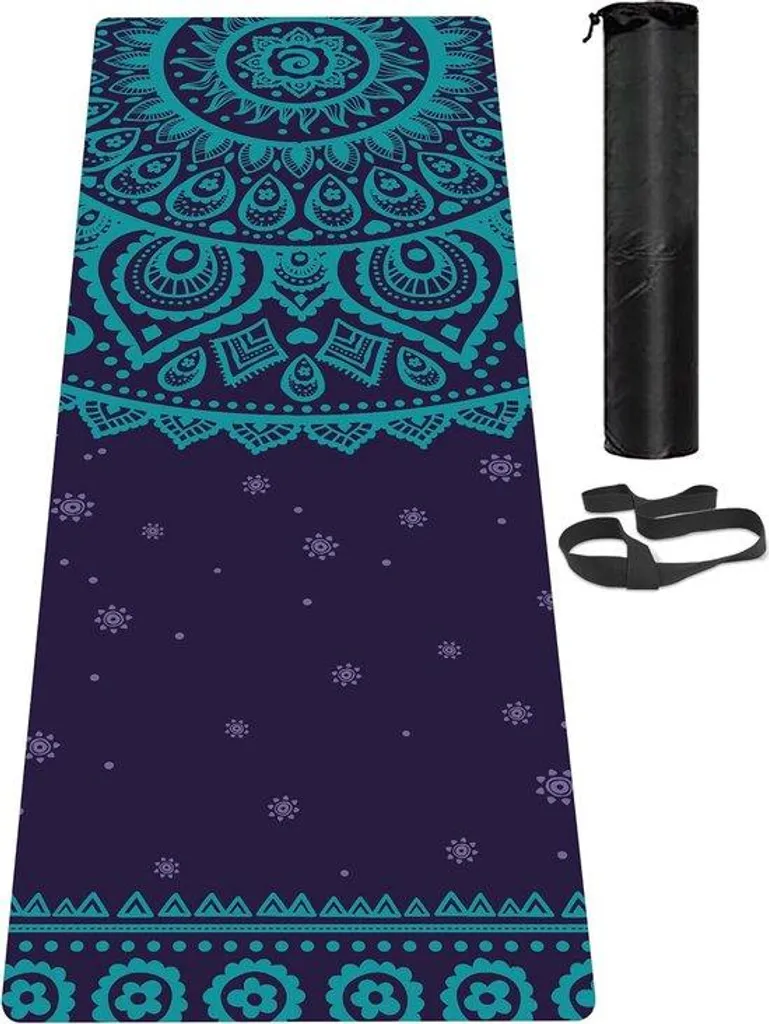 Tapis d'entraînement épais 6mm pour Pilates et Fitness avec sangle incluse