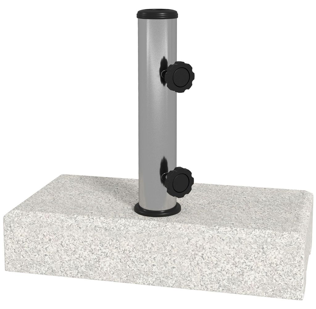 Sonnenschirmständer 25 kg – Schirmfuß aus Granit, für Schirmstöcke ?32/38/48 mm, Grau