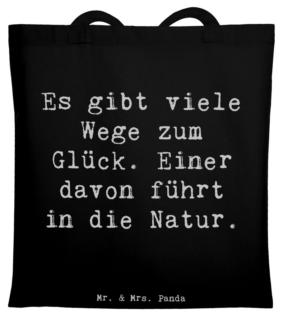 Mr. & Mrs. Panda Einkaufstasche Spruch Geborgenheit Natur - Schwarz - Geschenk, Motivation, Mutter, Naturverbundenheit, Ruhe und Frieden, Laptoptas...