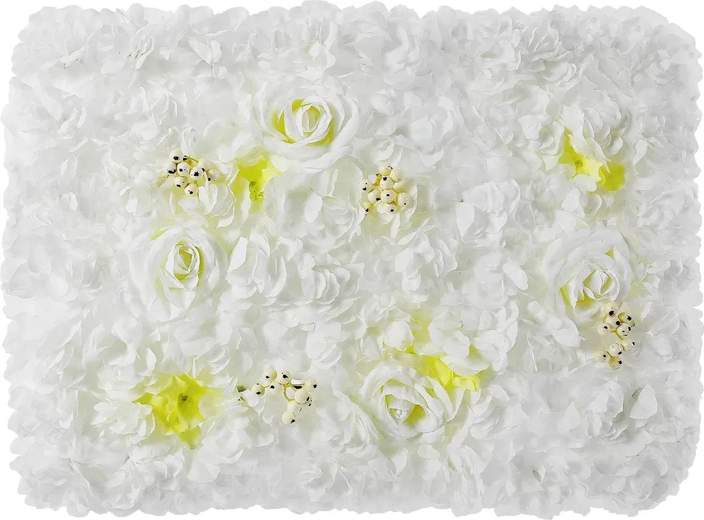 Panneau de fleurs artificielles blanc lot de 12 pour mur floral 60x40