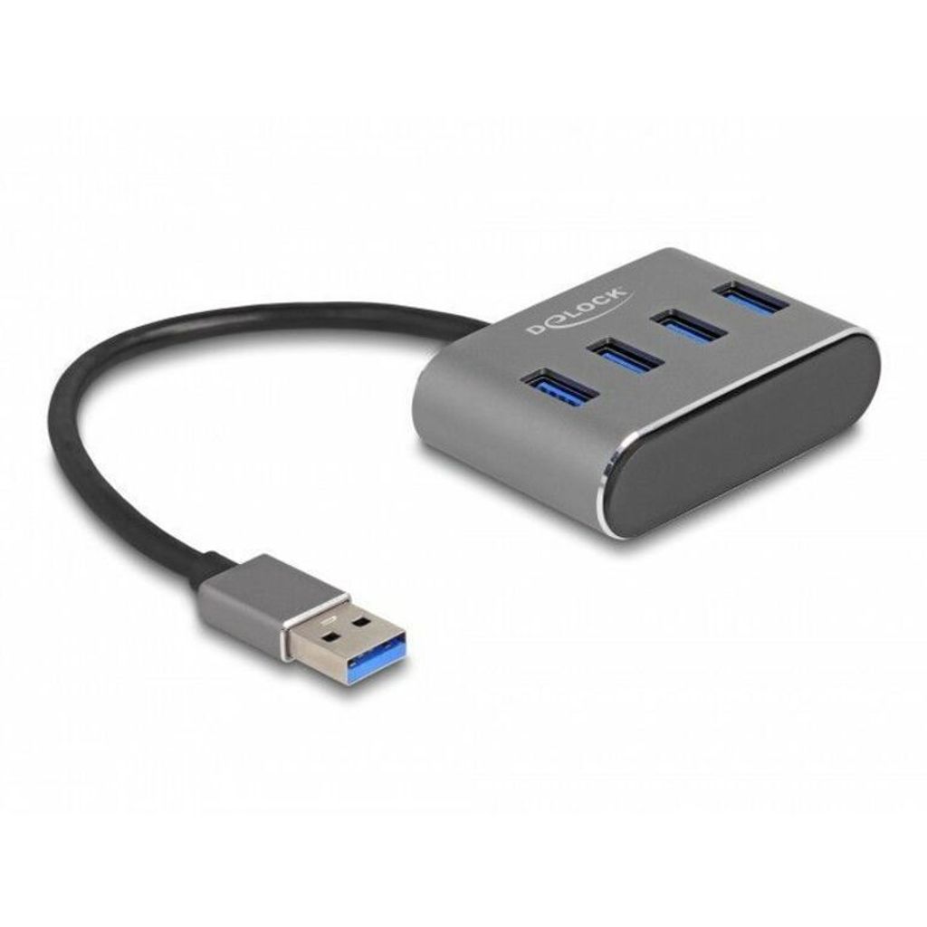 Delock 4 Port USB 3.2 Gen 1 Hub mit USB Typ-A Anschluss USB Typ-A Buchsen oben