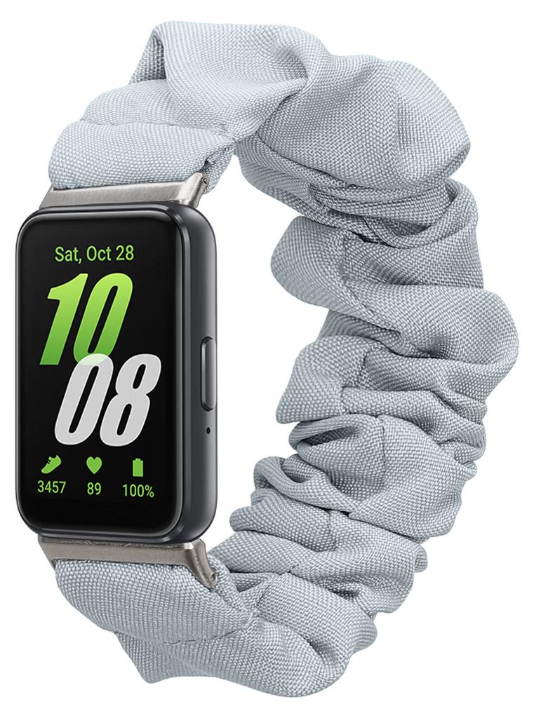 kwmobile Ersatz Armband kompatibel mit Samsung Galaxy Fit 3 - Smartwatch Scrunchie Haargummi Design Hellblau - Innenmaße 14 - 19 cm