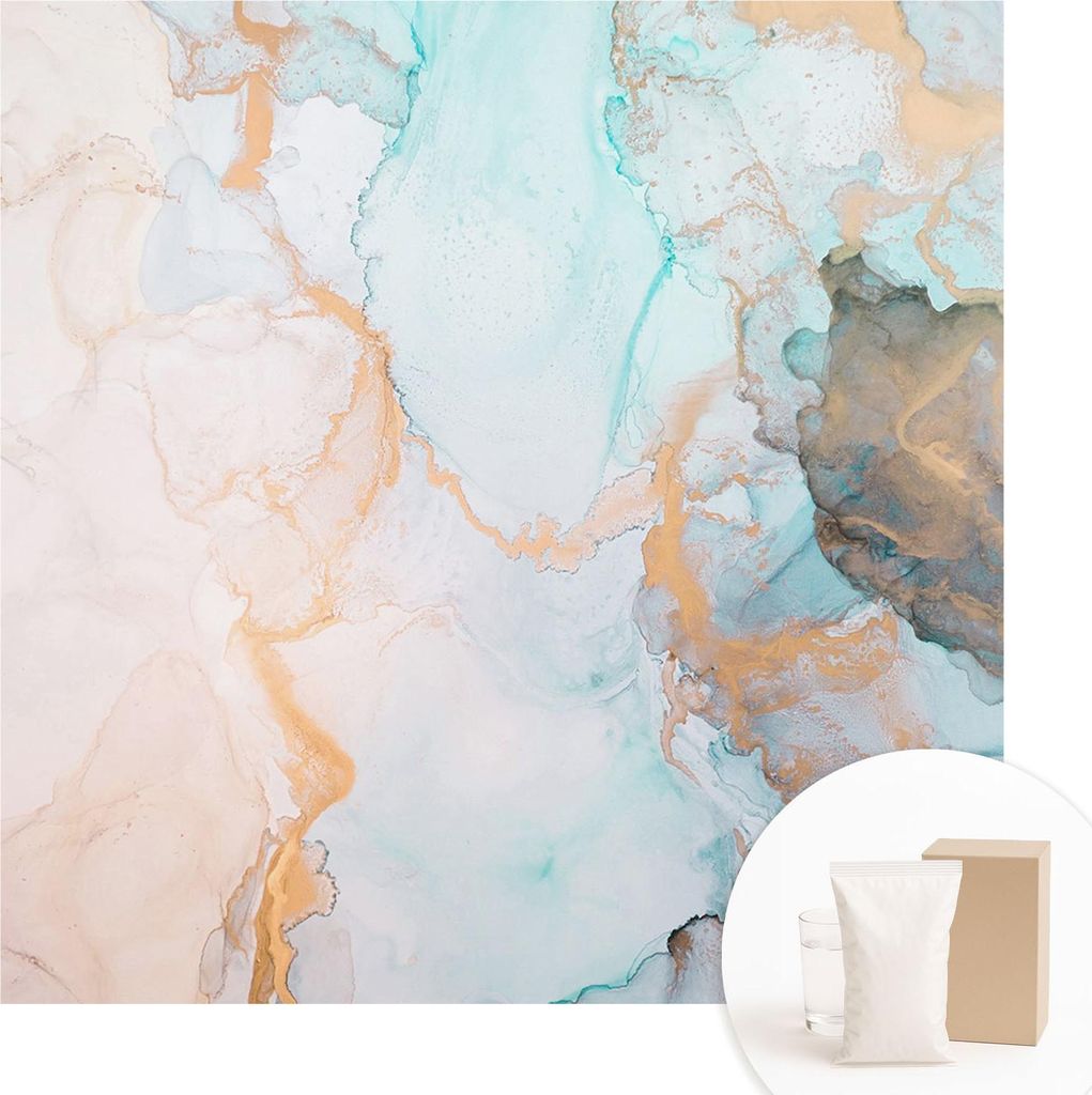 Fototapete - Wandbilder für Wohnzimmer - 250x250 cm - Dekorative Wandfolie - Modernes Design für Wanddekoration - Tapeten für Innenräume - Aqua...